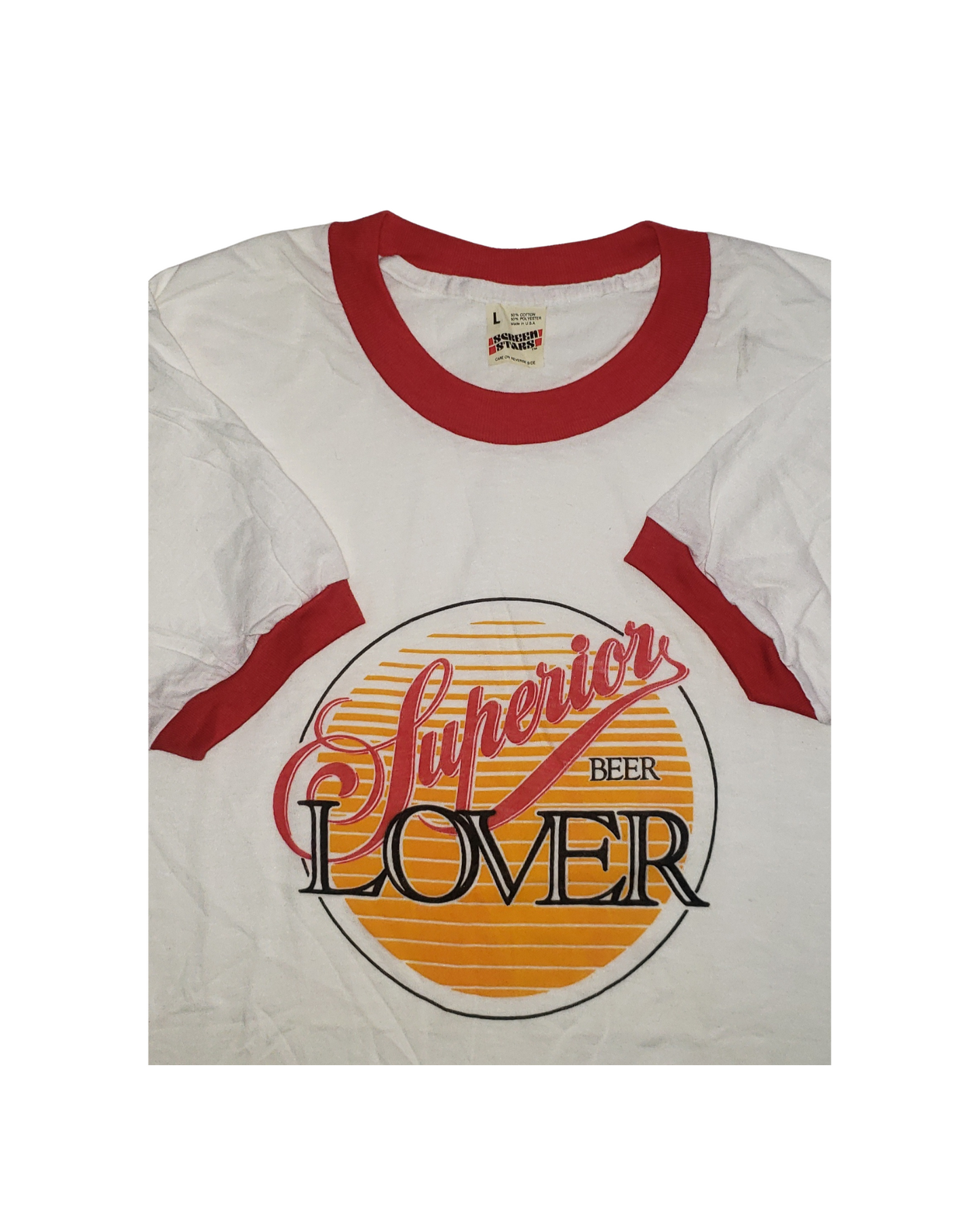 Vintage Superior Beer 80's Ringer T-Shirt Lg