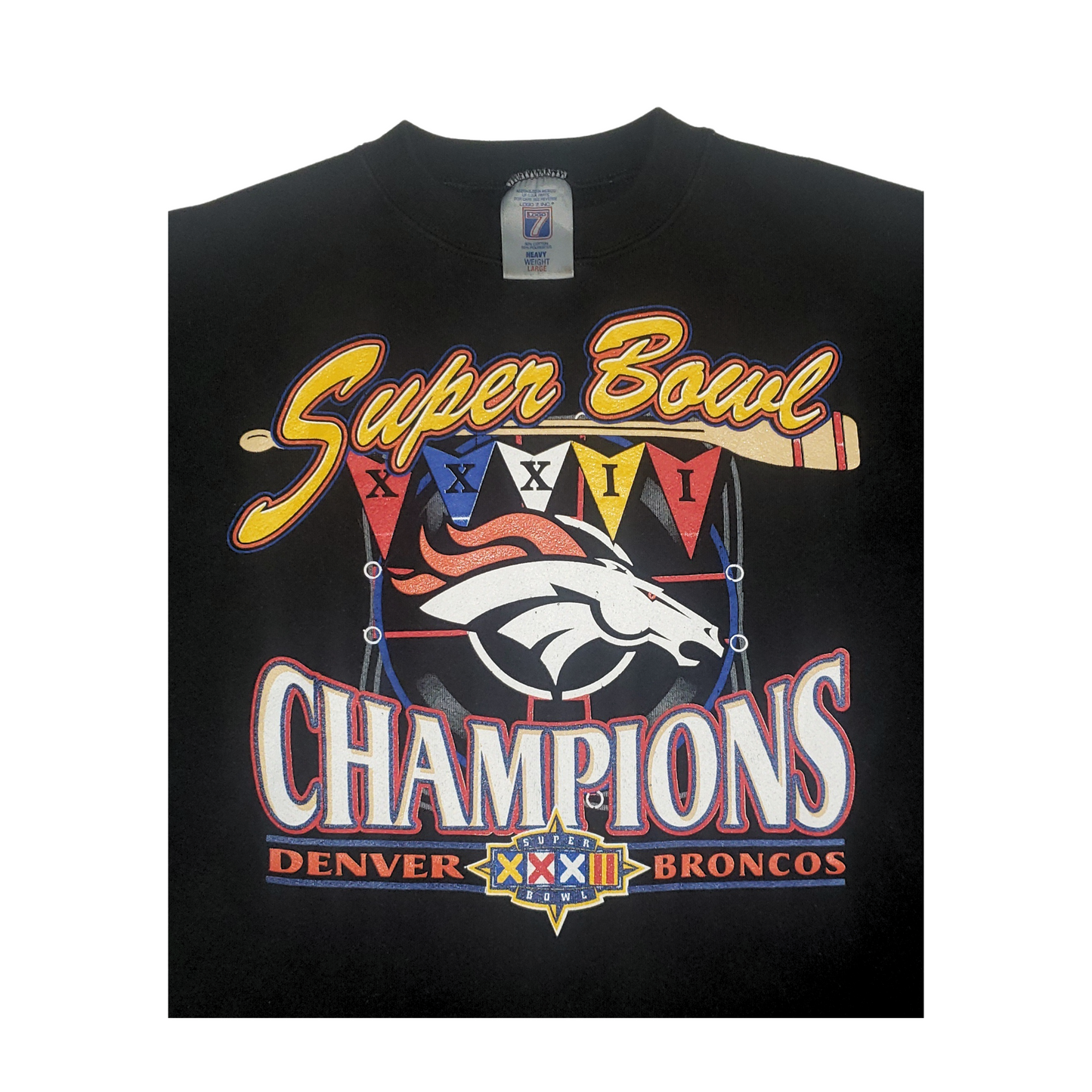 Vintage Denver Broncos 90s Sweatshirt 1998 Super Bowl Champions Logo 7 Lg