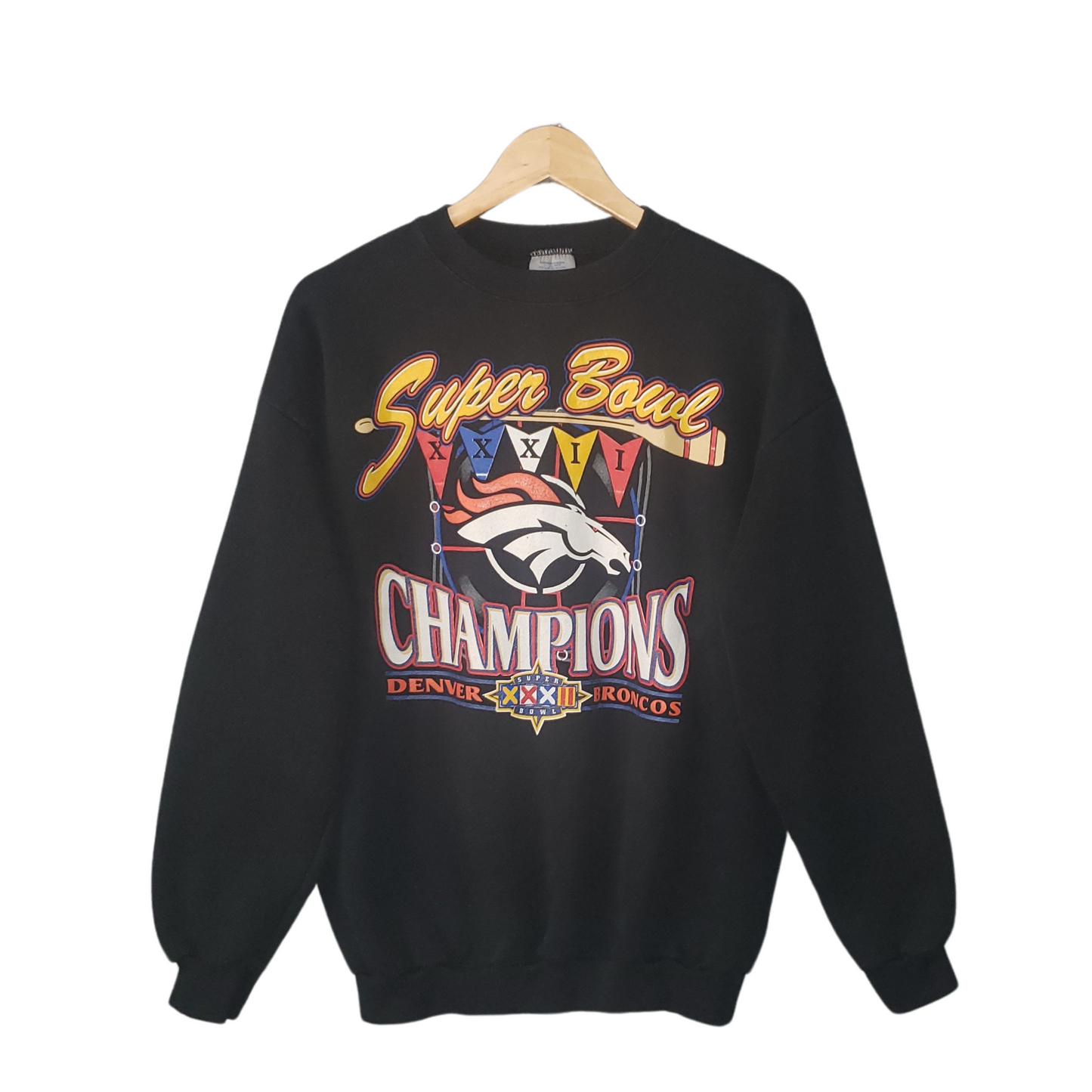 Vintage Denver Broncos 90s Sweatshirt 1998 Super Bowl Champions Logo 7 Lg