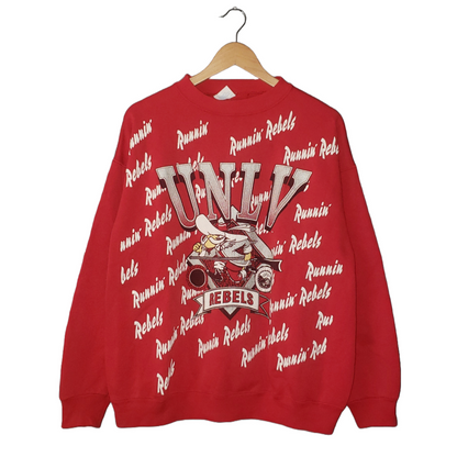 Vintage UNLV University of Las Vegas Runnin Rebels All Over Print 90's Crewneck Sweatshirt XL