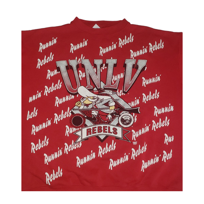 Vintage UNLV University of Las Vegas Runnin Rebels All Over Print 90's Crewneck Sweatshirt XL