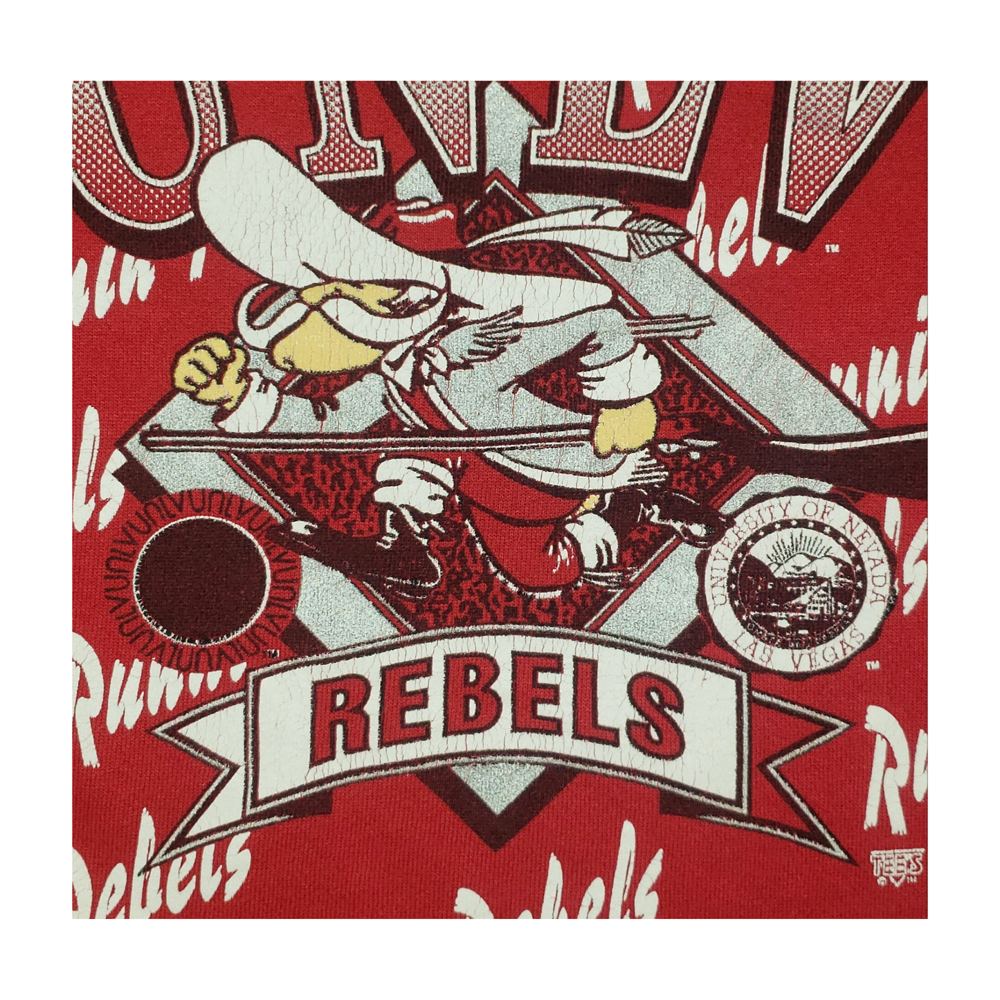 Vintage UNLV University of Las Vegas Runnin Rebels All Over Print 90's Crewneck Sweatshirt XL