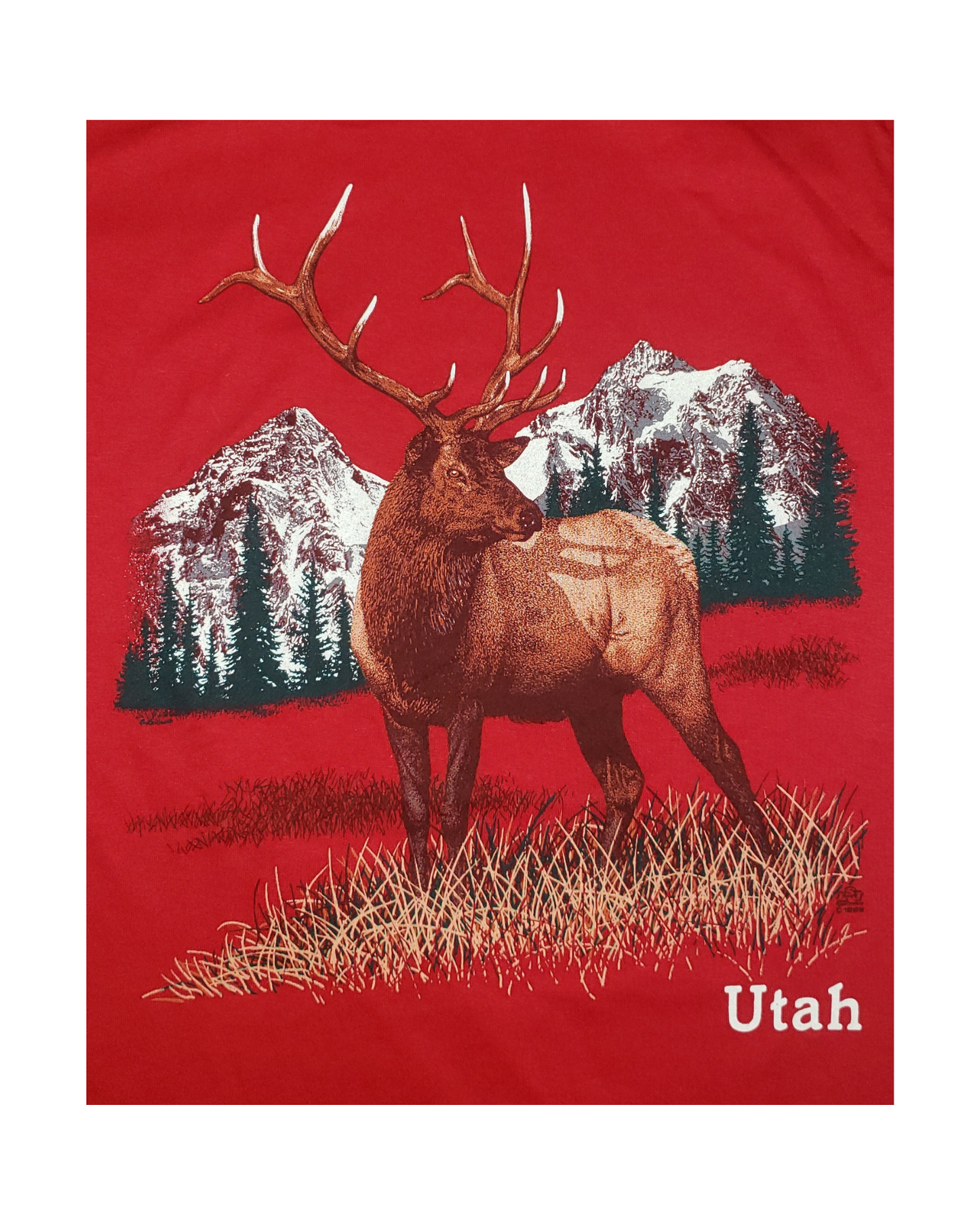 Vintage Utah Deer / Elk Animal Nature 1988 T-Shirt Md