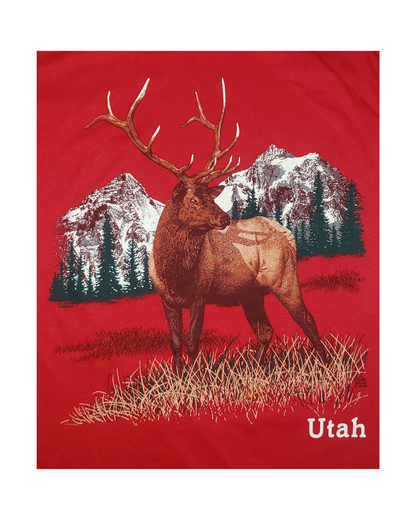 Vintage Utah Deer / Elk Animal Nature 1988 T-Shirt Md