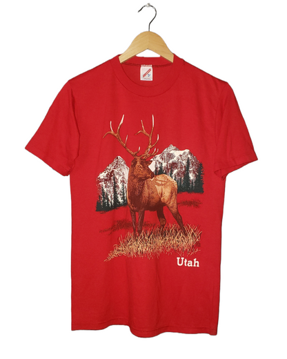 Vintage Utah Deer / Elk Animal Nature 1988 T-Shirt Md