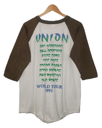 YES Union Tour 1991 Raglan Ringer T-Shirt XL